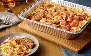Olive Garden Chicken and Shrimp Carbonara family-size pan $65.79