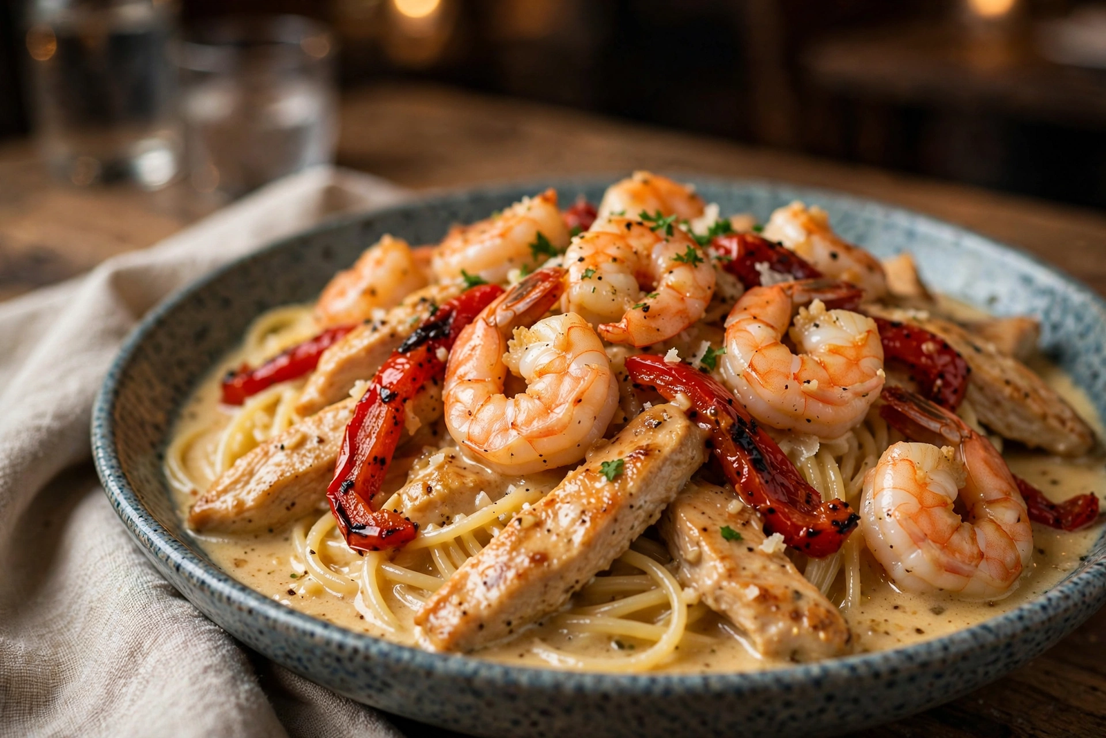 Chicken Scampi close-up